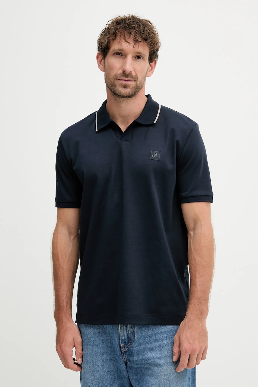 Βαμβακερό μπλουζάκι πόλο Marc O'Polo χρώμα: ναυτικό μπλε, 526203453080