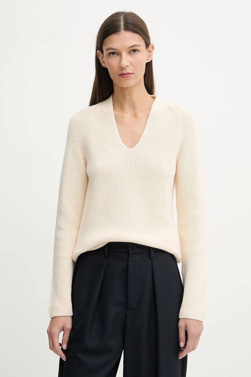 Βαμβακερό πουλόβερ Marc O'Polo χρώμα: μπεζ, 600605960323