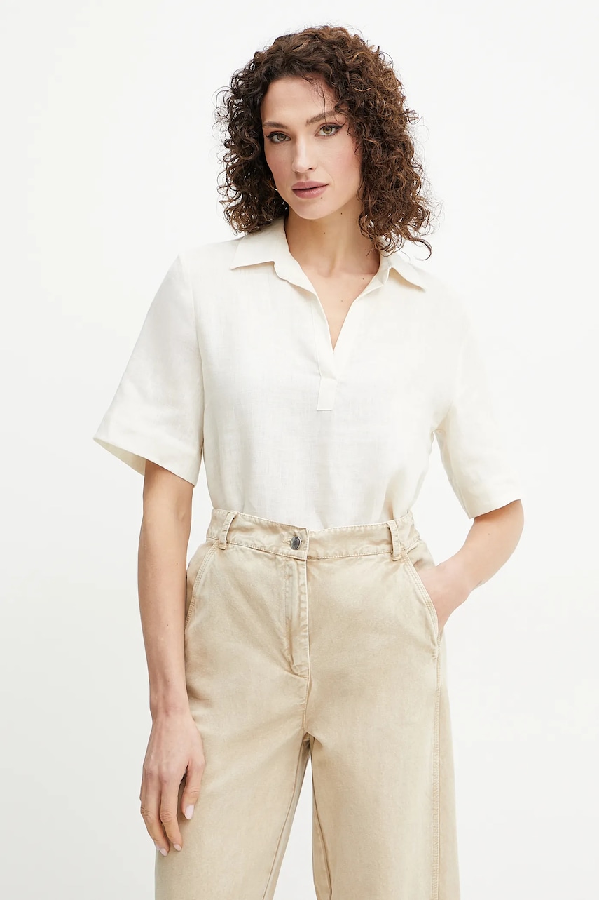 Λευκή μπλούζα Marella Emme by Marella γυναικεία, χρώμα: μπεζ, 2515111032200