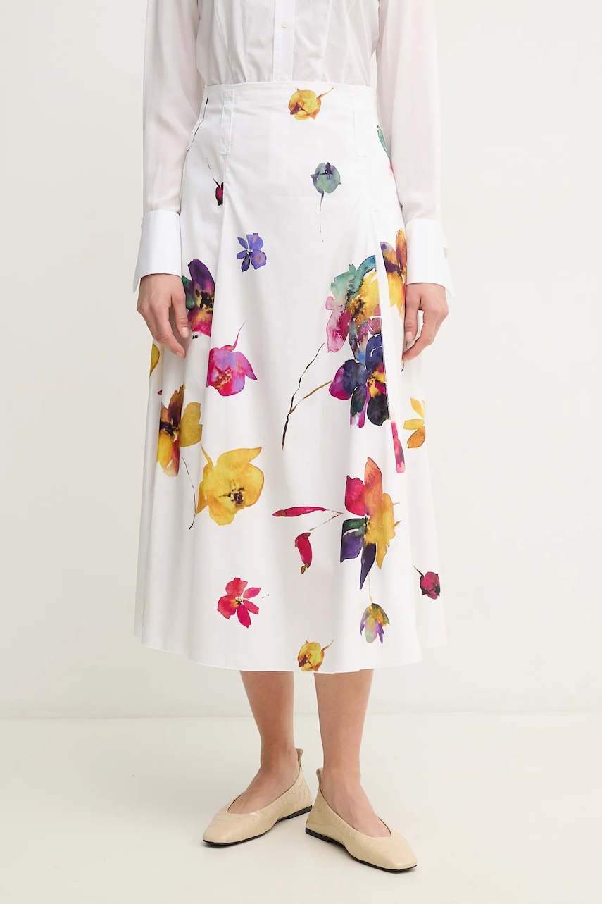 Βαμβακερή φούστα MAX&Co. χρώμα: άσπρο, 2516101114200