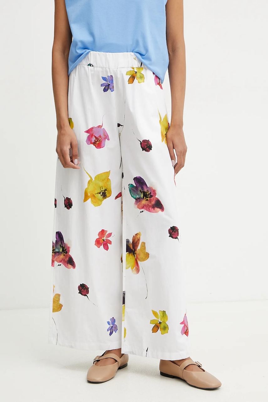 Βαμβακερό παντελόνι MAX&Co. χρώμα: άσπρο, 2516131094200