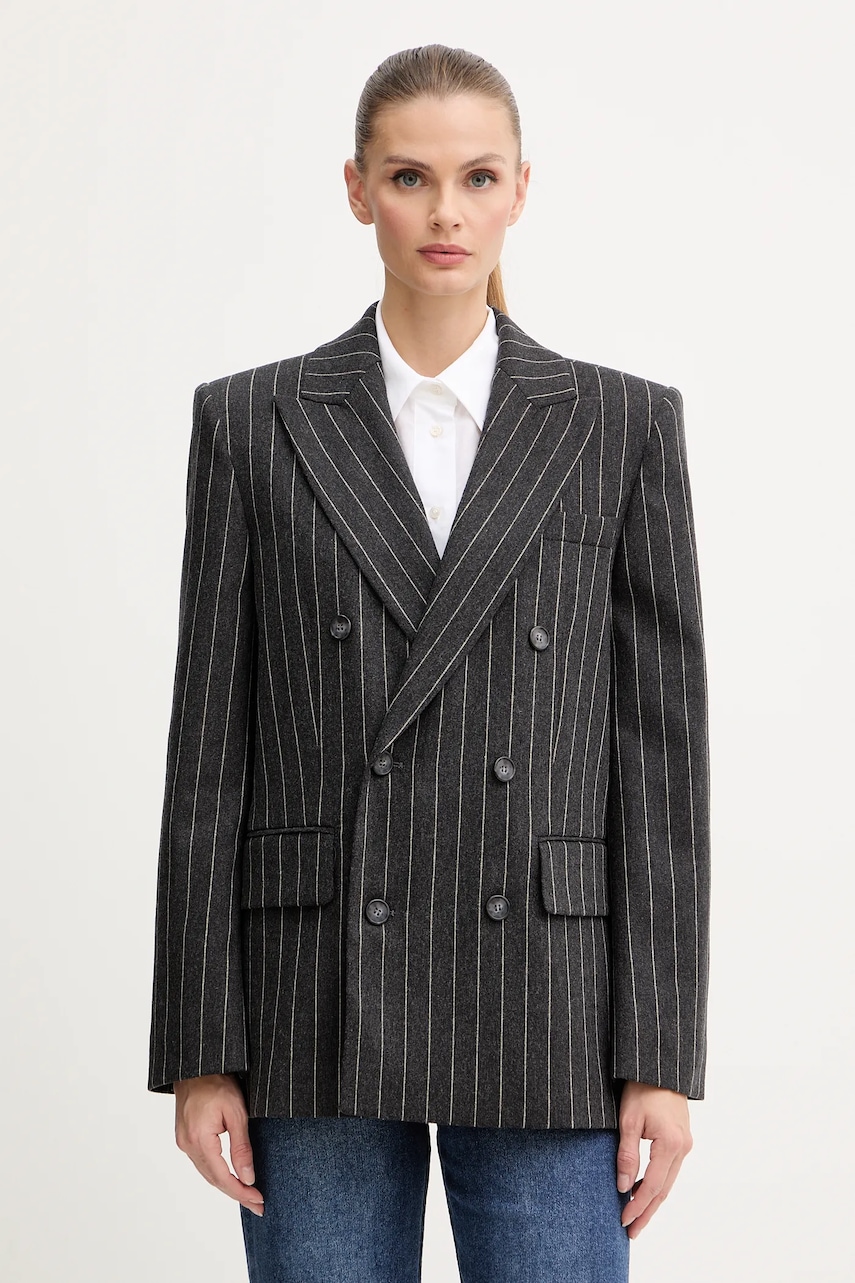 Σακάκι με προσθήκη μάλλινου υφάσματος MAX&Co. χρώμα: γκρι, 2528046042200