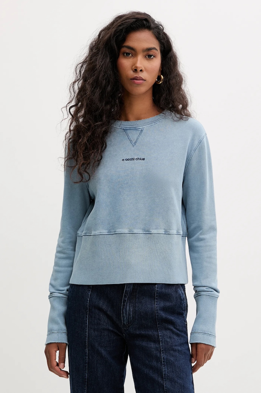 Βαμβακερή μπλούζα MAX&Co. γυναικεία, χρώμα: μπλε, 2528926011200