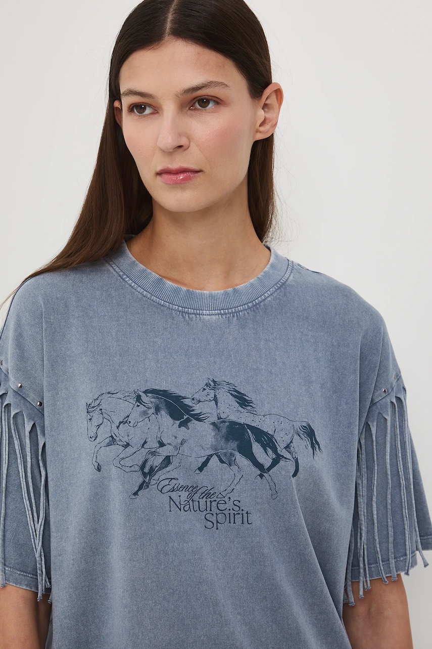 Βαμβακερό μπλουζάκι Medicine χρώμα: μπλε