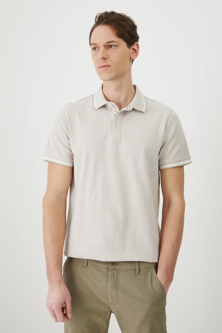 Βαμβακερό μπλουζάκι πόλο Medicine χρώμα: μπεζ