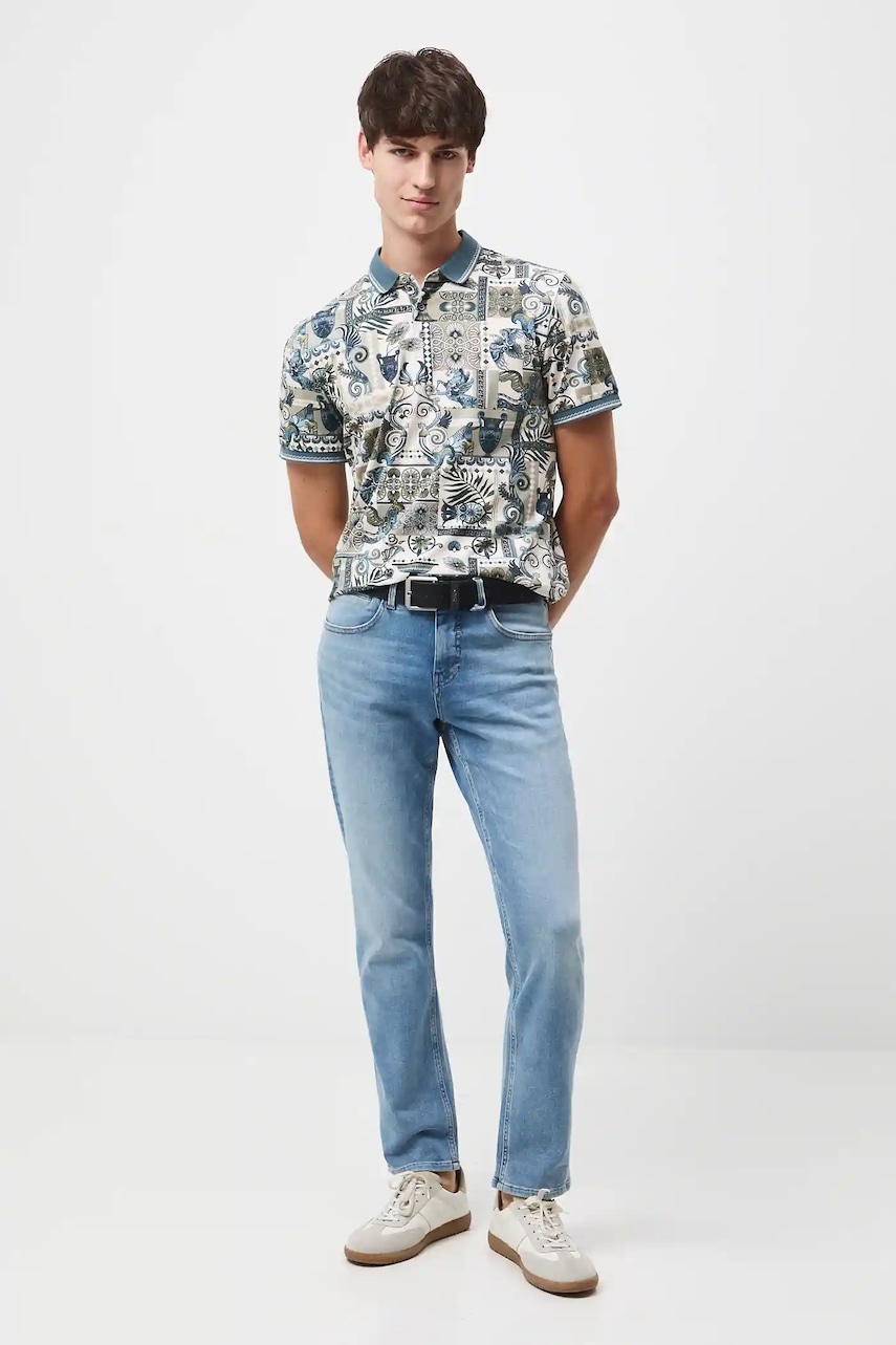 Βαμβακερό μπλουζάκι πόλο Medicine ανδρικό, χρώμα: μπεζ