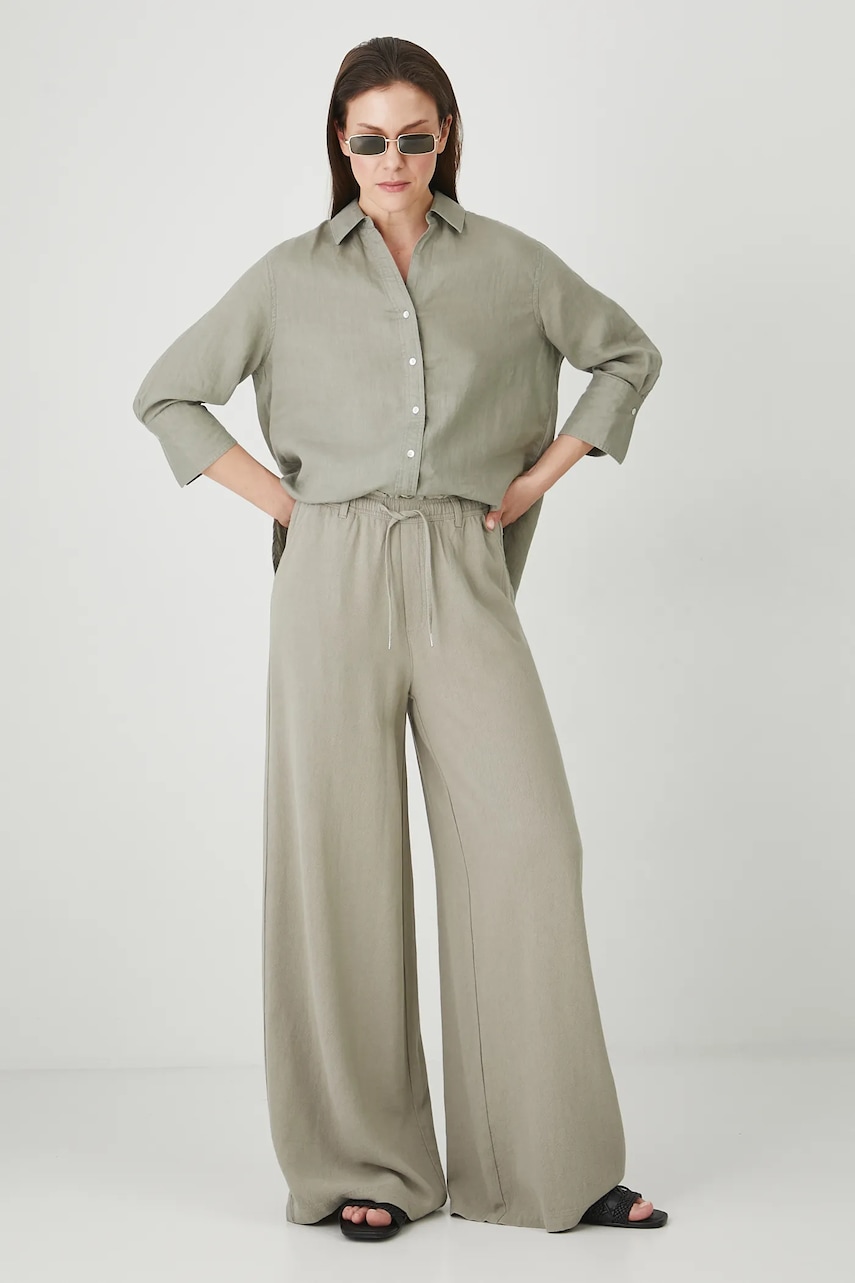 Πουκάμισο από λινό Medicine χρώμα: πράσινο