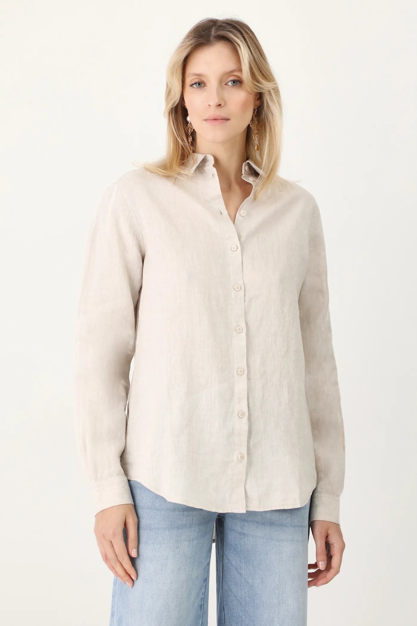 Πουκάμισο από λινό Medicine χρώμα: άσπρο