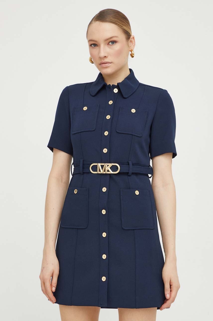 Φόρεμα MICHAEL Michael Kors χρώμα: ναυτικό μπλε