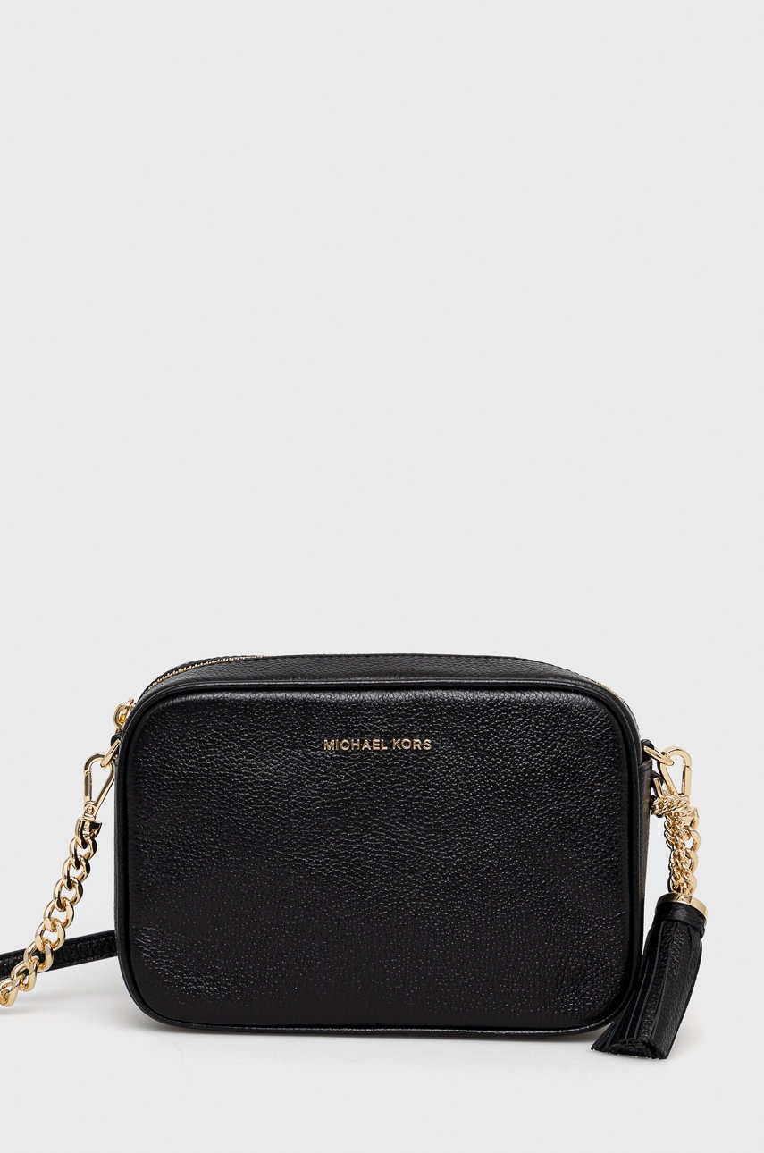 Δερμάτινη τσάντα MICHAEL Michael Kors χρώμα: μαύρο