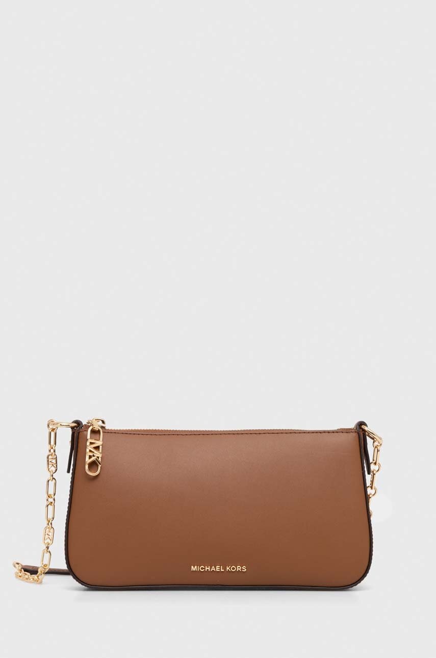 Δερμάτινη τσάντα MICHAEL Michael Kors χρώμα: καφέ