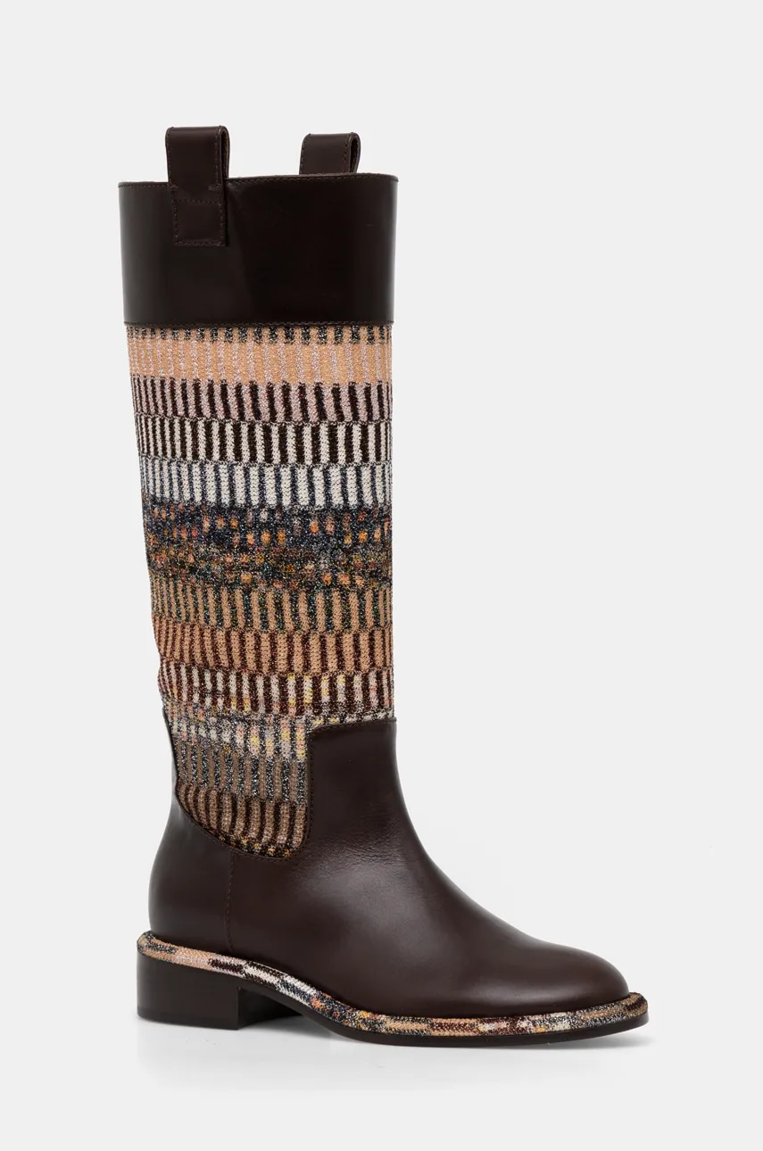 Μπότες Missoni Clo χρώμα: καφέ, MW67_044