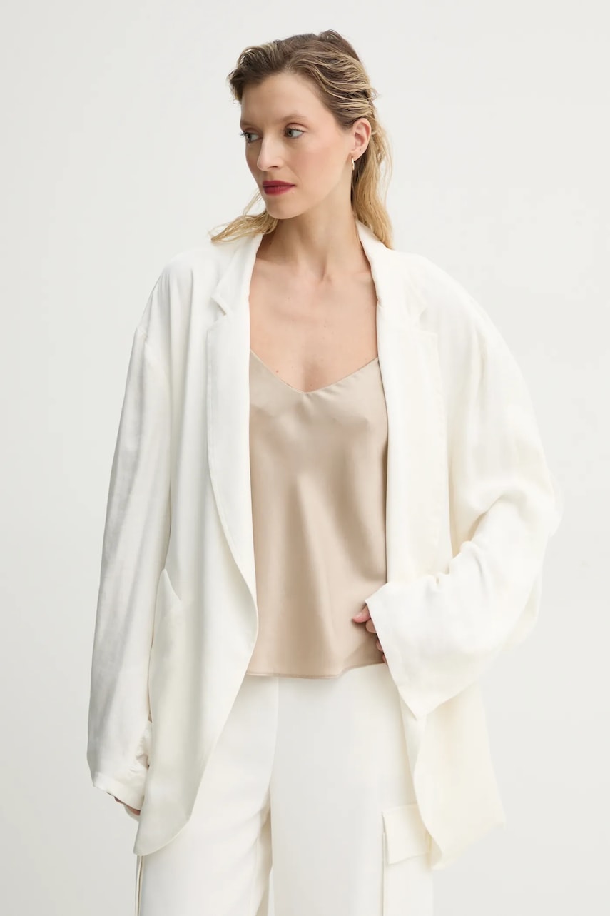 Σακάκι MMC STUDIO χρώμα: μπεζ, FRAKTA.MARYNARKA