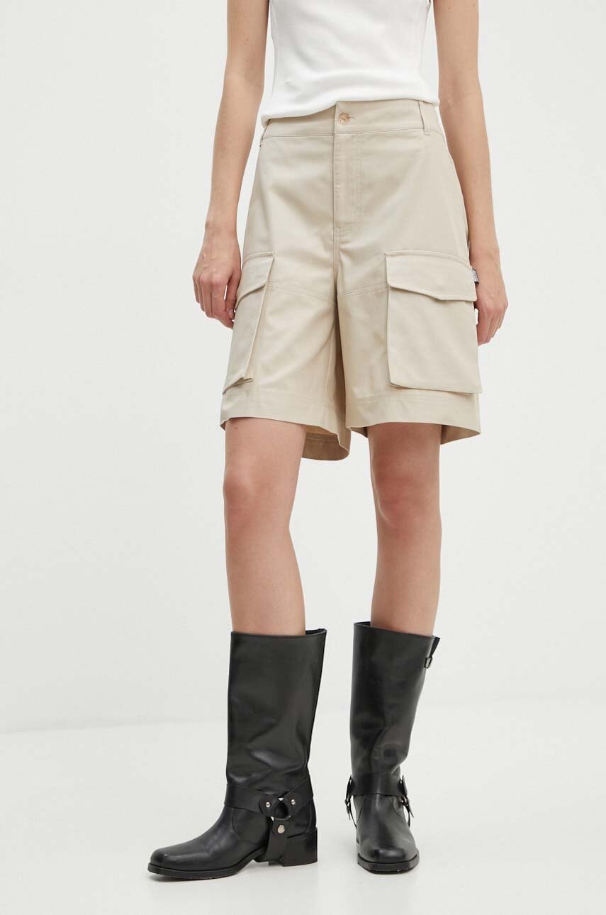 Βαμβακερό σορτσάκι Moschino Jeans χρώμα: μπεζ, 0310.8219