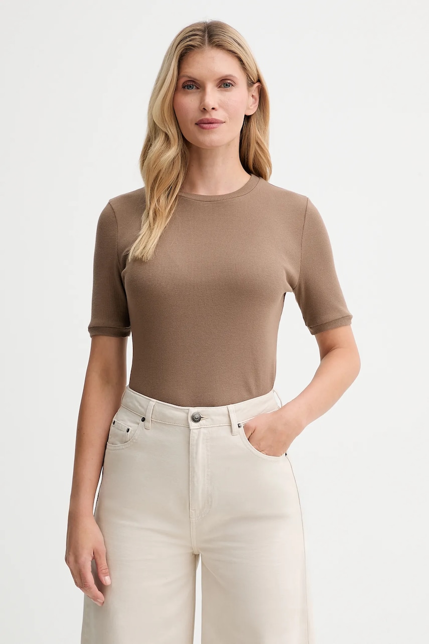 Μπλουζάκι MUUV. MUUV. x Answear χρώμα: καφέ