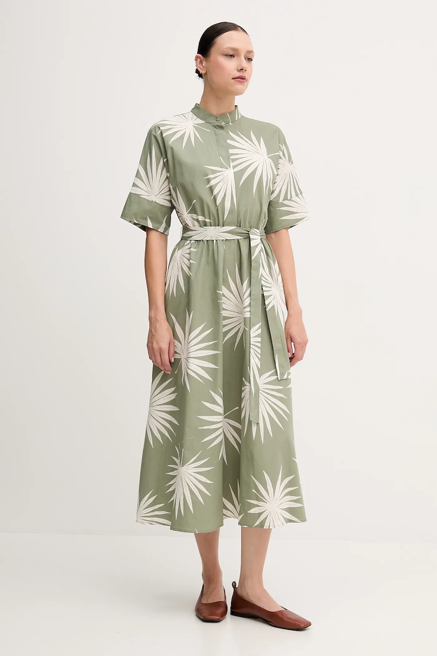 Βαμβακερό φόρεμα OUI χρώμα: πράσινο, 92864