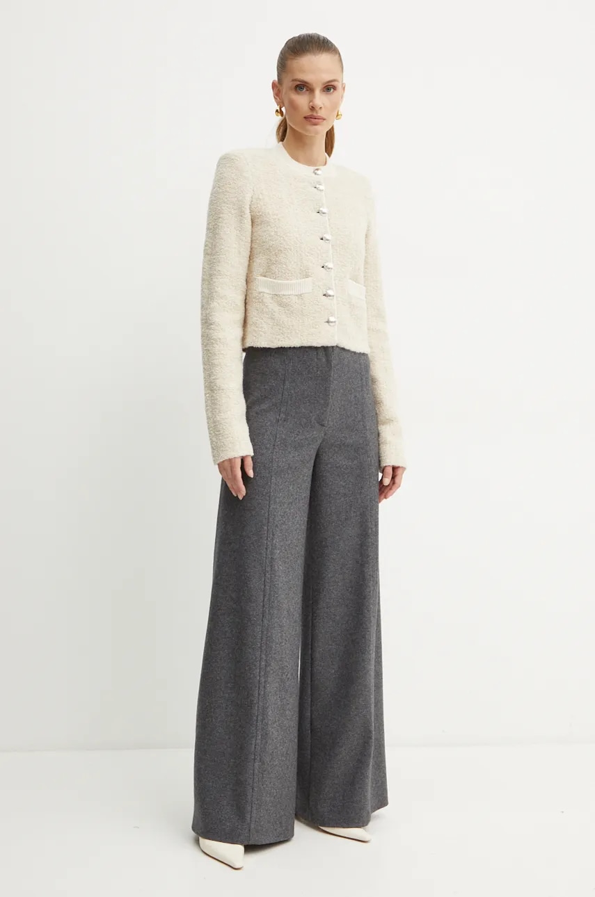 Μάλλινο σακάκι Patrizia Pepe χρώμα: μπεζ, 2S1510 K229