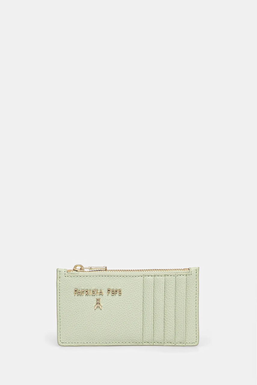 Δερμάτινο πορτοφόλι Patrizia Pepe γυναικείο, χρώμα: μαύρο, CQ9105 L001