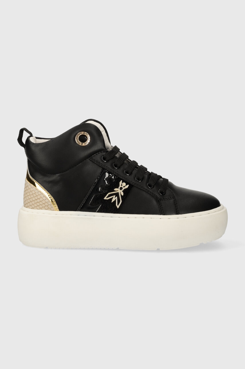 Δερμάτινα αθλητικά παπούτσια Patrizia Pepe Girl χρώμα: μαύρο