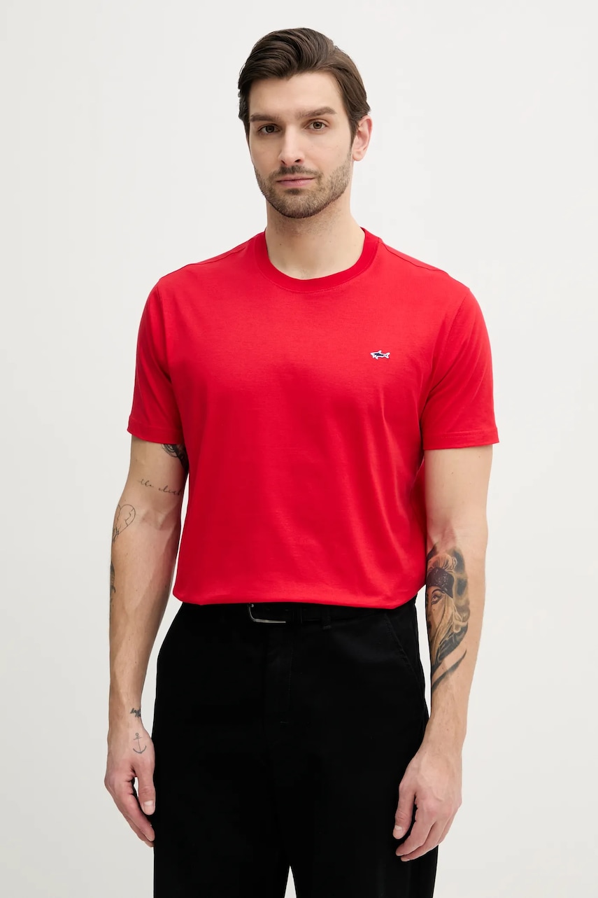 Βαμβακερό μπλουζάκι Paul&Shark χρώμα: κόκκινο