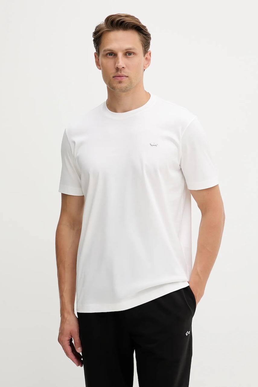 Βαμβακερό μπλουζάκι Paul&Shark Knitwear ανδρικά, χρώμα: μπεζ, 15311610