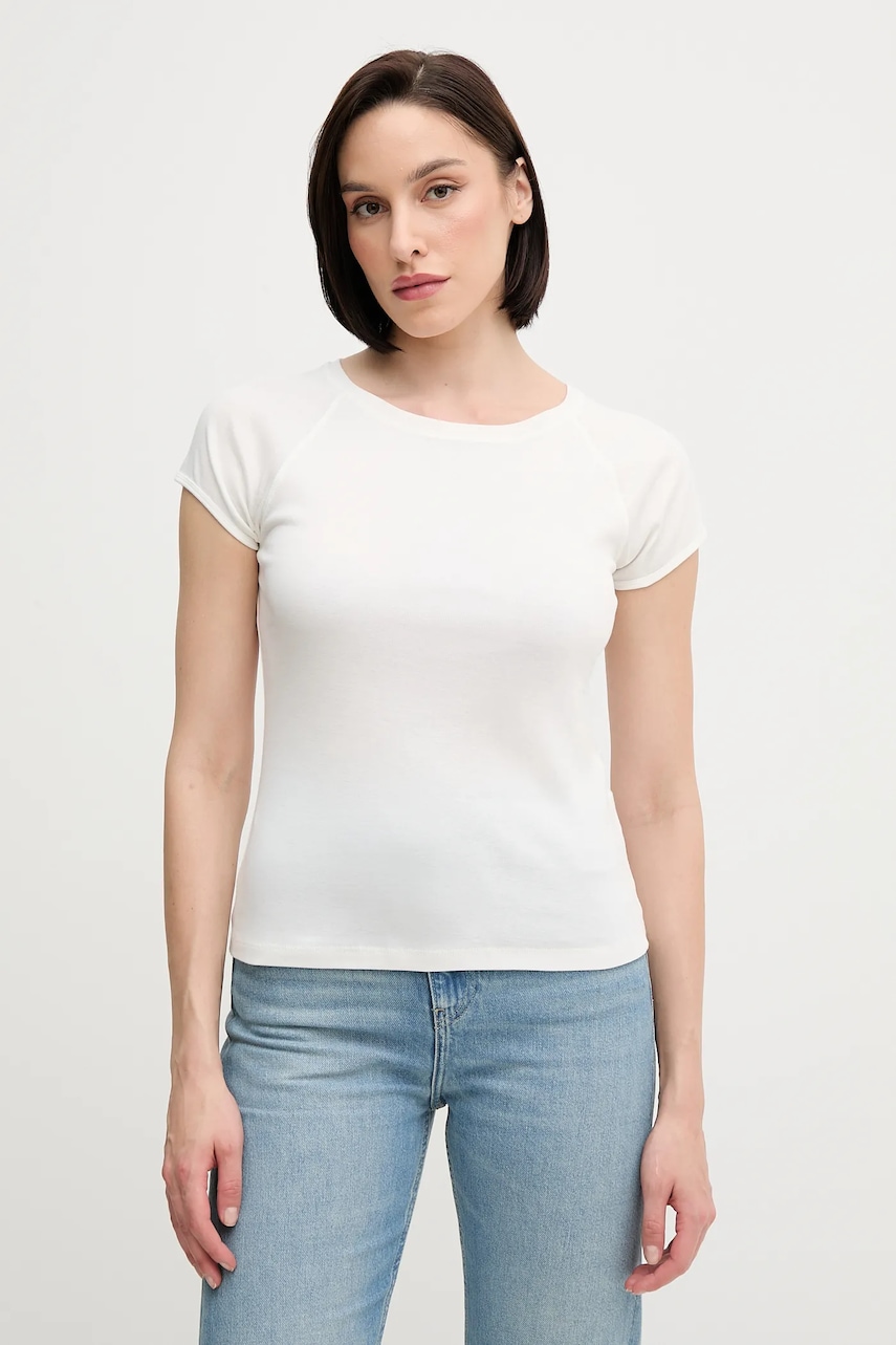 Βαμβακερό μπλουζάκι Pedro del Hierro χρώμα: άσπρο, 4539619