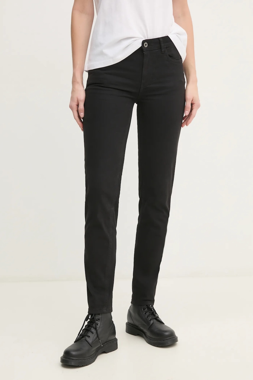 Τζιν παντελόνι Pepe Jeans MID RISE SKINNY THELMA χρώμα: μαύρο, PL211800