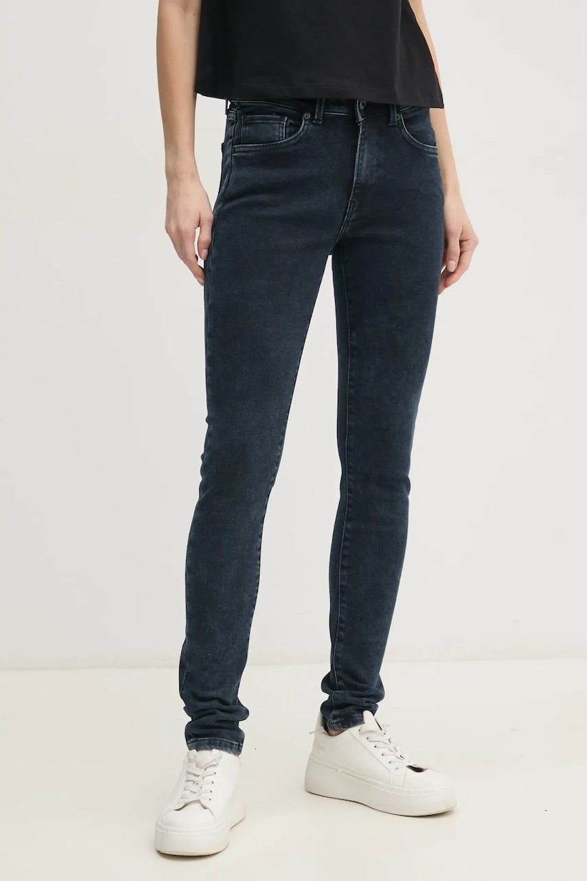 Τζιν παντελόνι Pepe Jeans SKINNY JEANS MW REGENT χρώμα: ναυτικό μπλε, PL204728ED9