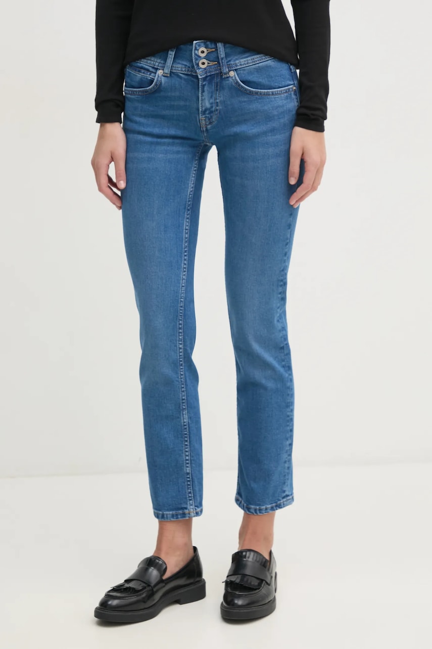 Τζιν παντελόνι Pepe Jeans SLIM JEANS LW VENUS χρώμα: μπλε, PL204729NC3