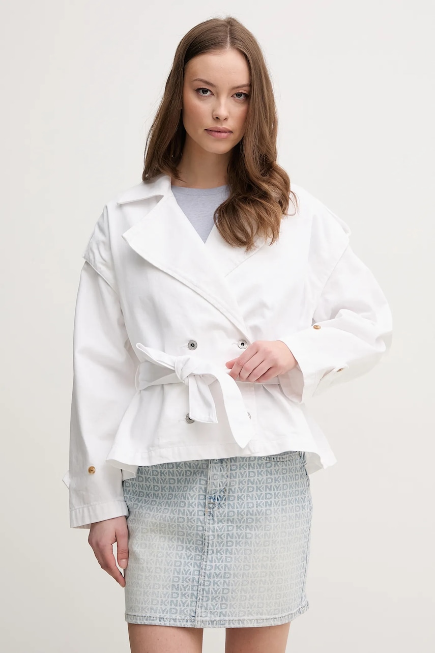 Βαμβακερή καμπαρντίνα Pepe Jeans SUE χρώμα: άσπρο, PL402568