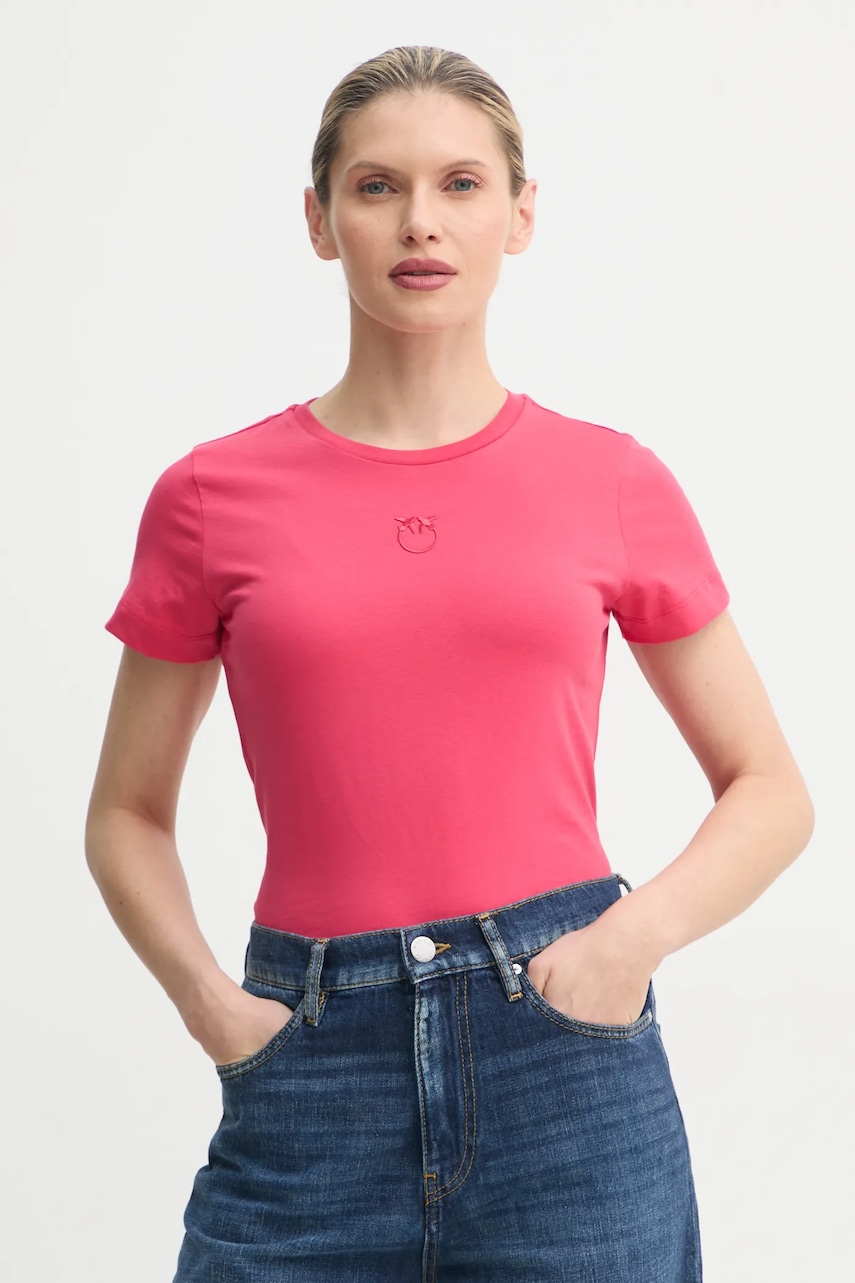 Βαμβακερό μπλουζάκι Pinko γυναικείο, χρώμα: κόκκινο, 100355 A2HN