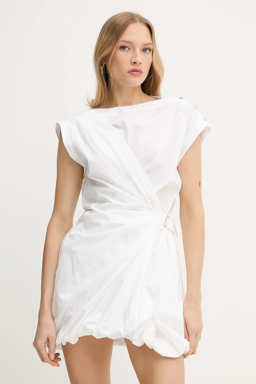 Βαμβακερό φόρεμα Pinko χρώμα: άσπρο, 105215 A2LD