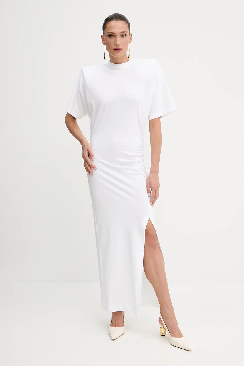 Βαμβακερό φόρεμα Pinko χρώμα: άσπρο, 105219 A2M2