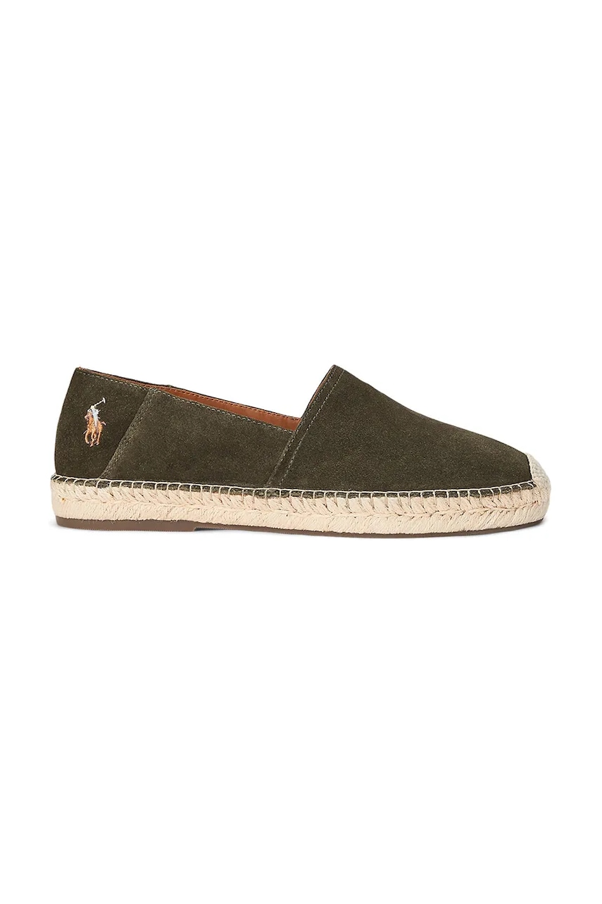 Εσπαντρίγιες σουέτ Polo Ralph Lauren Cevio Slip χρώμα: πράσινο, 803961282002