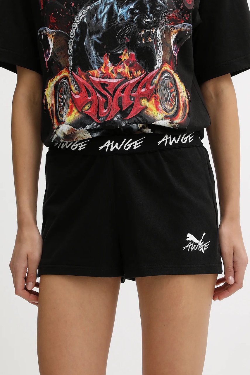 Βαμβακερό σορτσάκι Puma PUMA x A$AP ROCKY χρώμα: μαύρο, 635071
