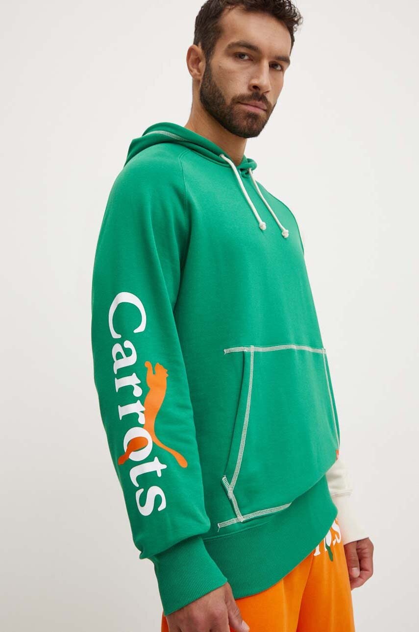 Μπλούζα Puma PUMA X CARROTS Graphic Hoodie TR χρώμα: πράσινο, με κουκούλα, 627445