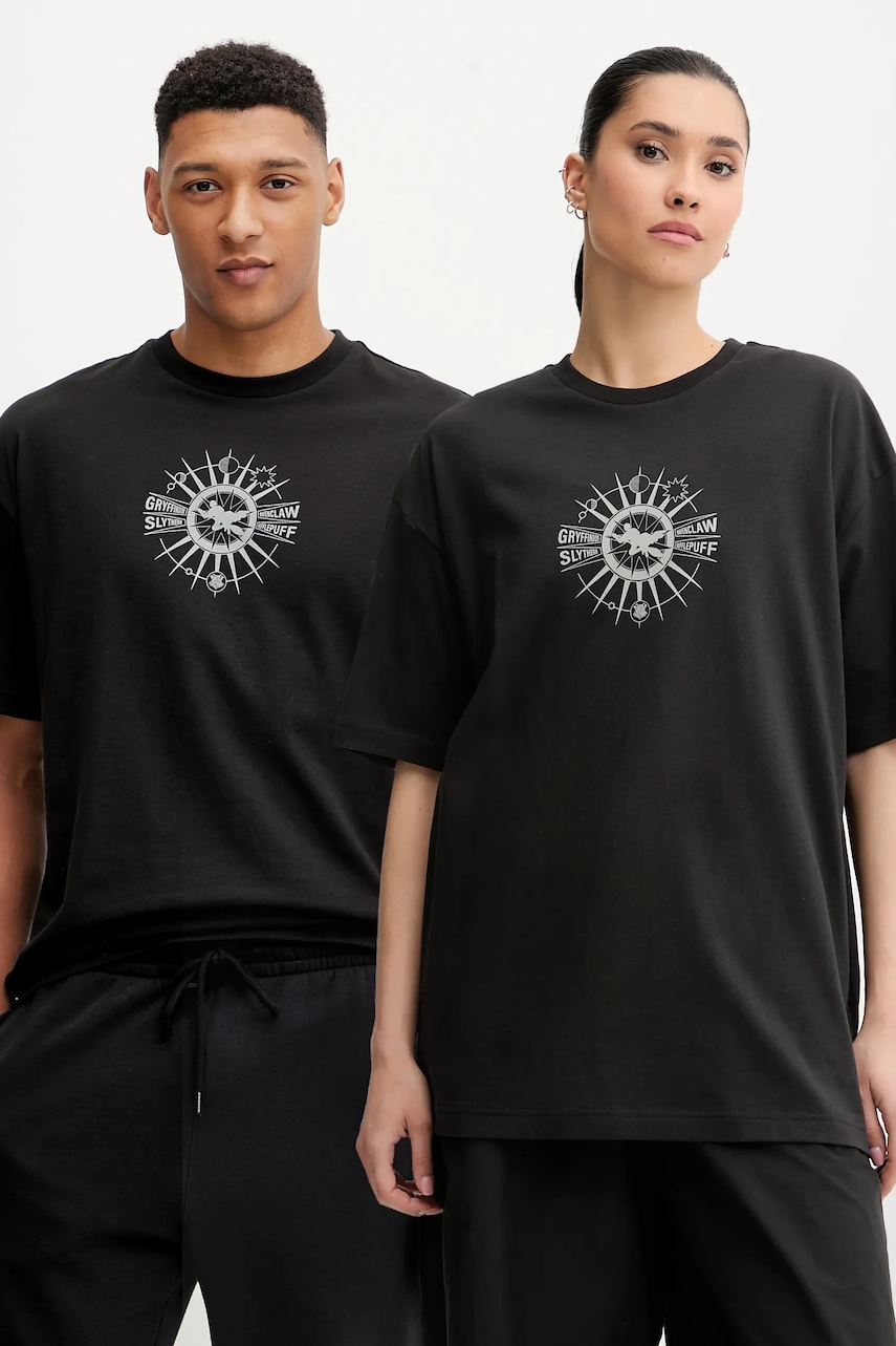 Βαμβακερό μπλουζάκι Puma PUMA x HARRY POTTER χρώμα: μαύρο, 630092