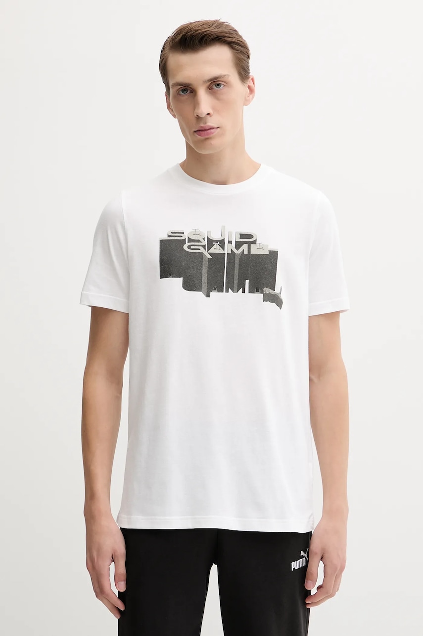 Βαμβακερό μπλουζάκι Puma PUMA x SQUID GAME ανδρικά, χρώμα: μπεζ, 630706