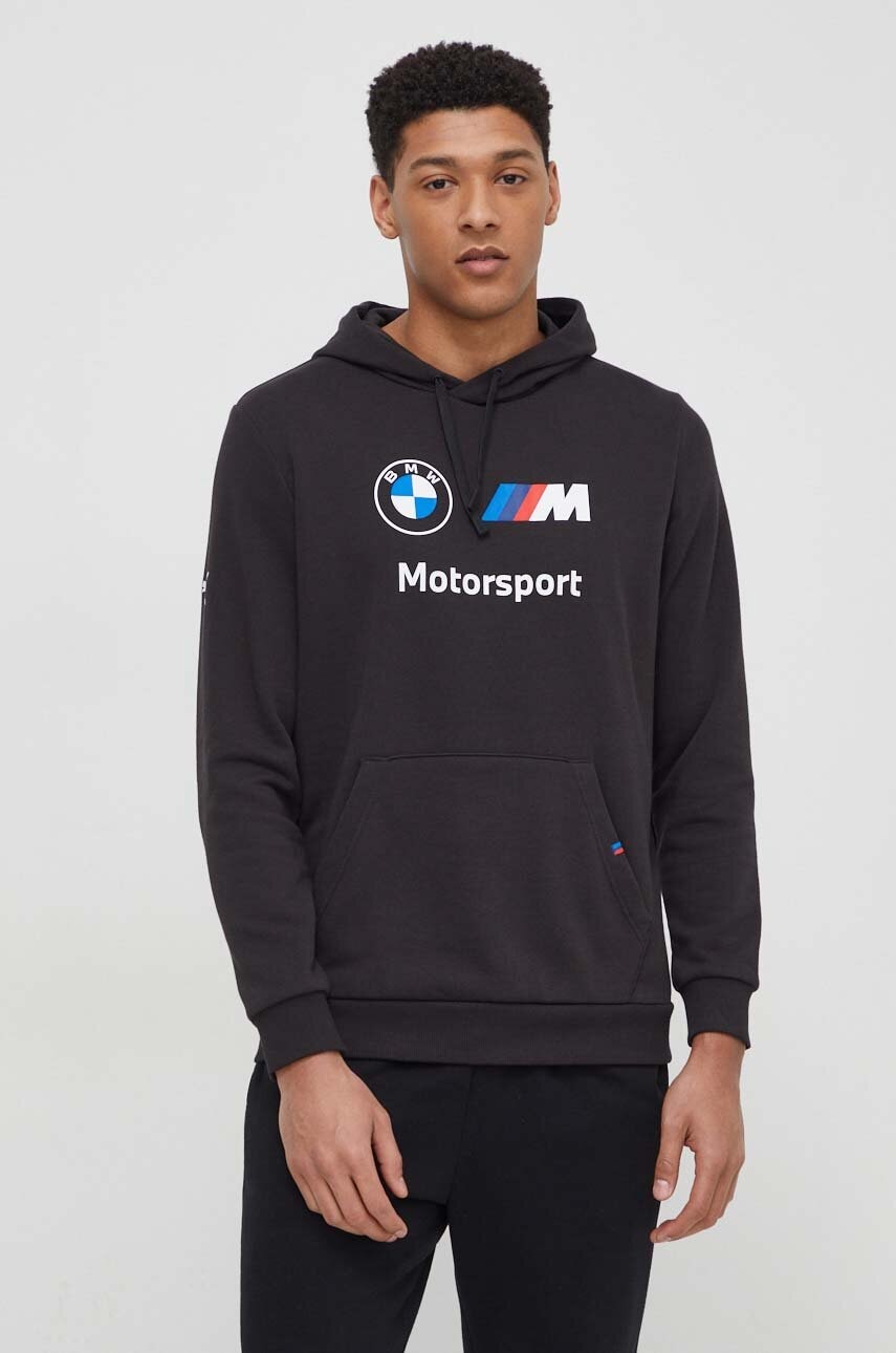 Μπλούζα Puma x BMW Motorsport BMW χρώμα: μαύρο, με κουκούλα 624162