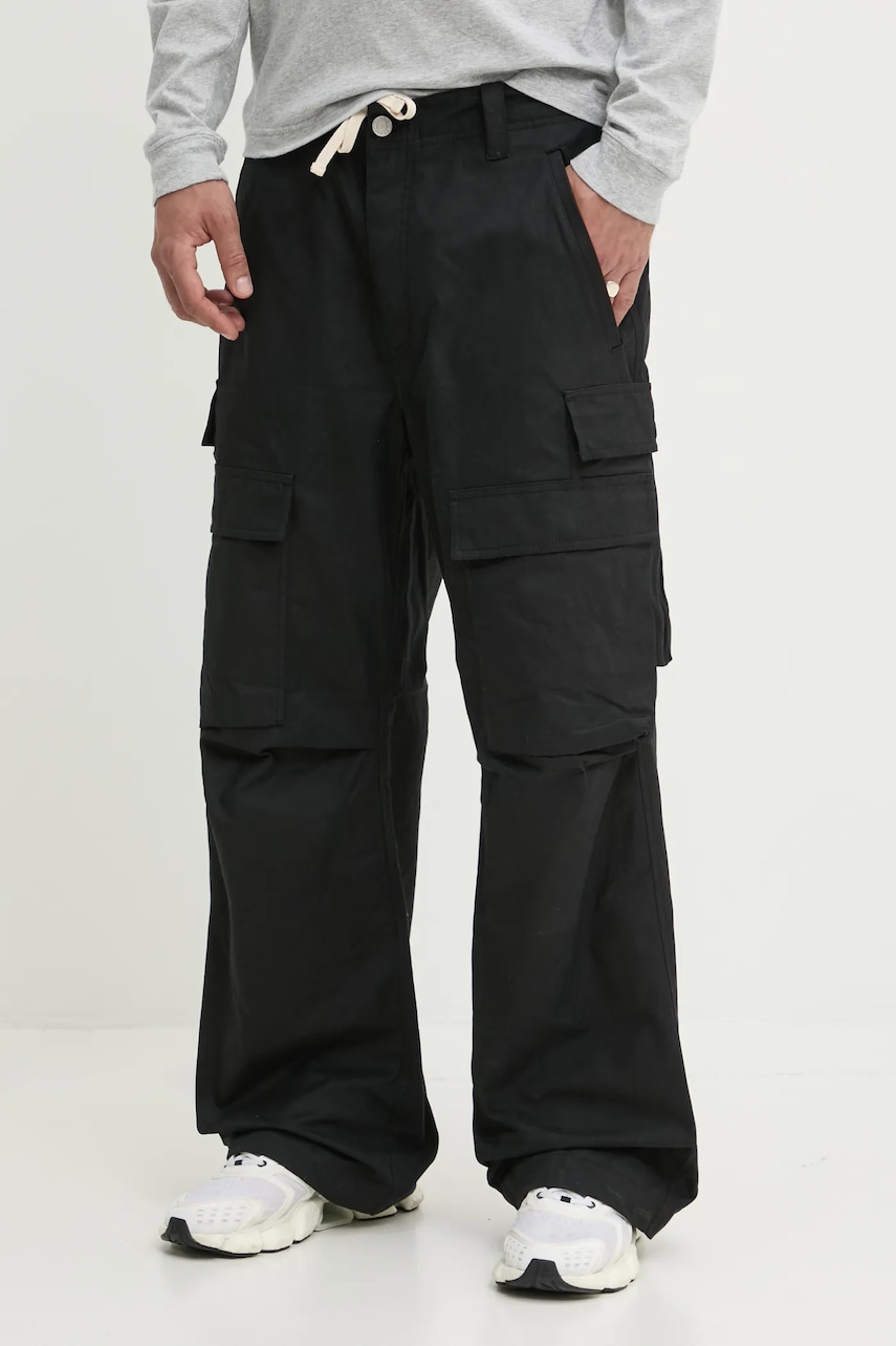 Βαμβακερό παντελόνι PURPLE BRAND WOVEN CARGO PANT χρώμα: μαύρο, P527-WCBB125