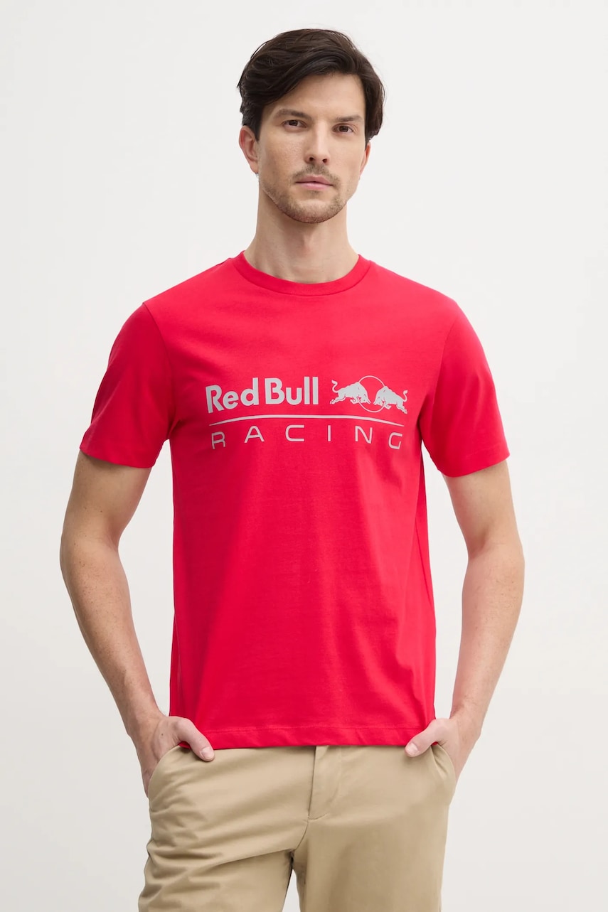 Βαμβακερό μπλουζάκι Red Bull Racing x Pepe Jeans LOGO TEE ανδρικό, χρώμα: κόκκινο, RM500016