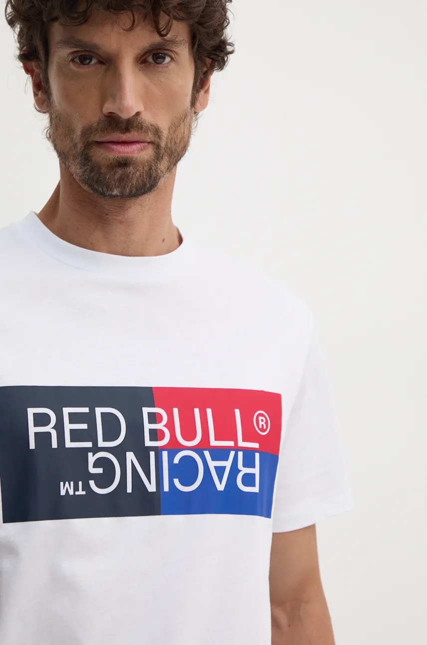 Βαμβακερό μπλουζάκι Red Bull Racing x Pepe Jeans ανδρικό, χρώμα: άσπρο, RM500001