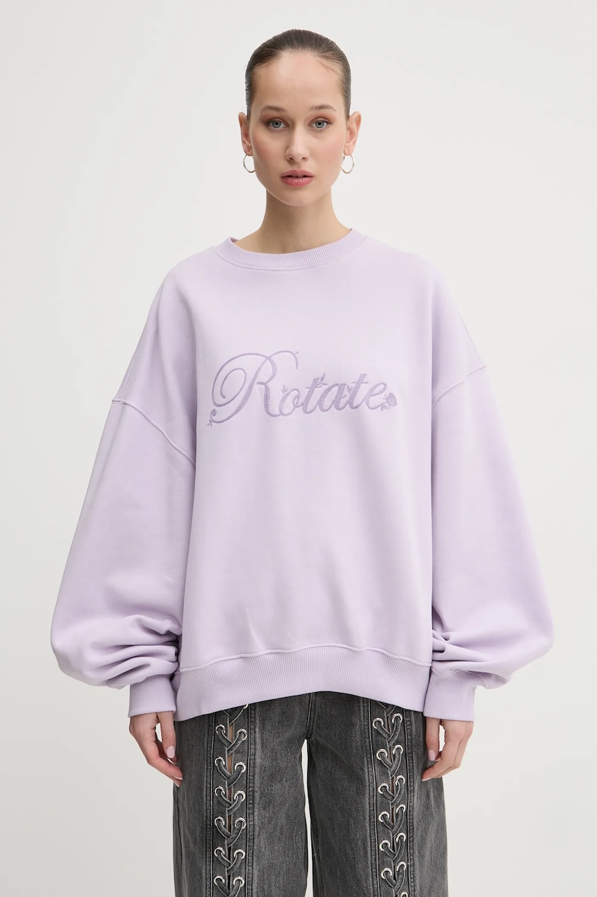 Βαμβακερή μπλούζα Rotate γυναικεία, χρώμα: μοβ, 1134251813