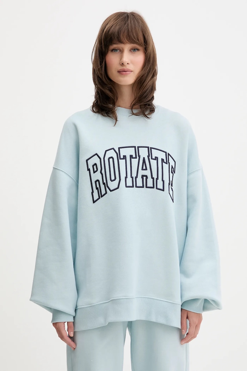 Βαμβακερή μπλούζα Rotate γυναικεία, χρώμα: μπλε, 114376184