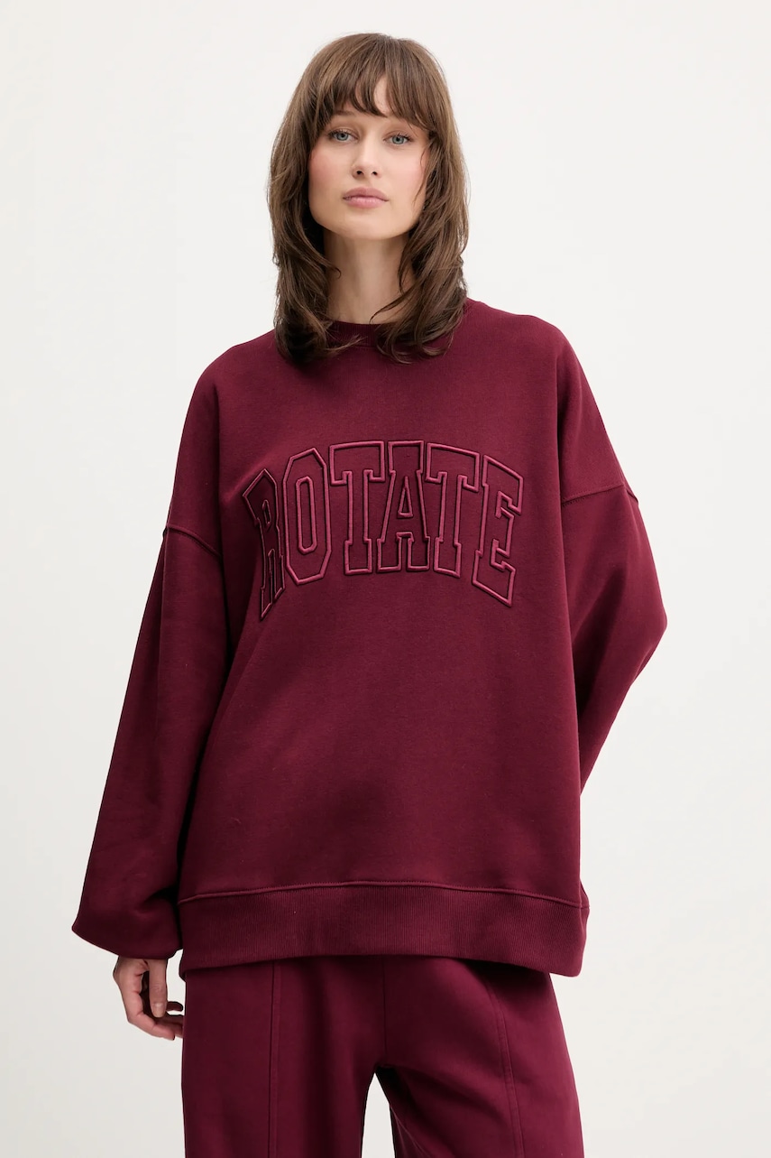 Βαμβακερή μπλούζα Rotate γυναικεία, χρώμα: μπορντό, 1143762734