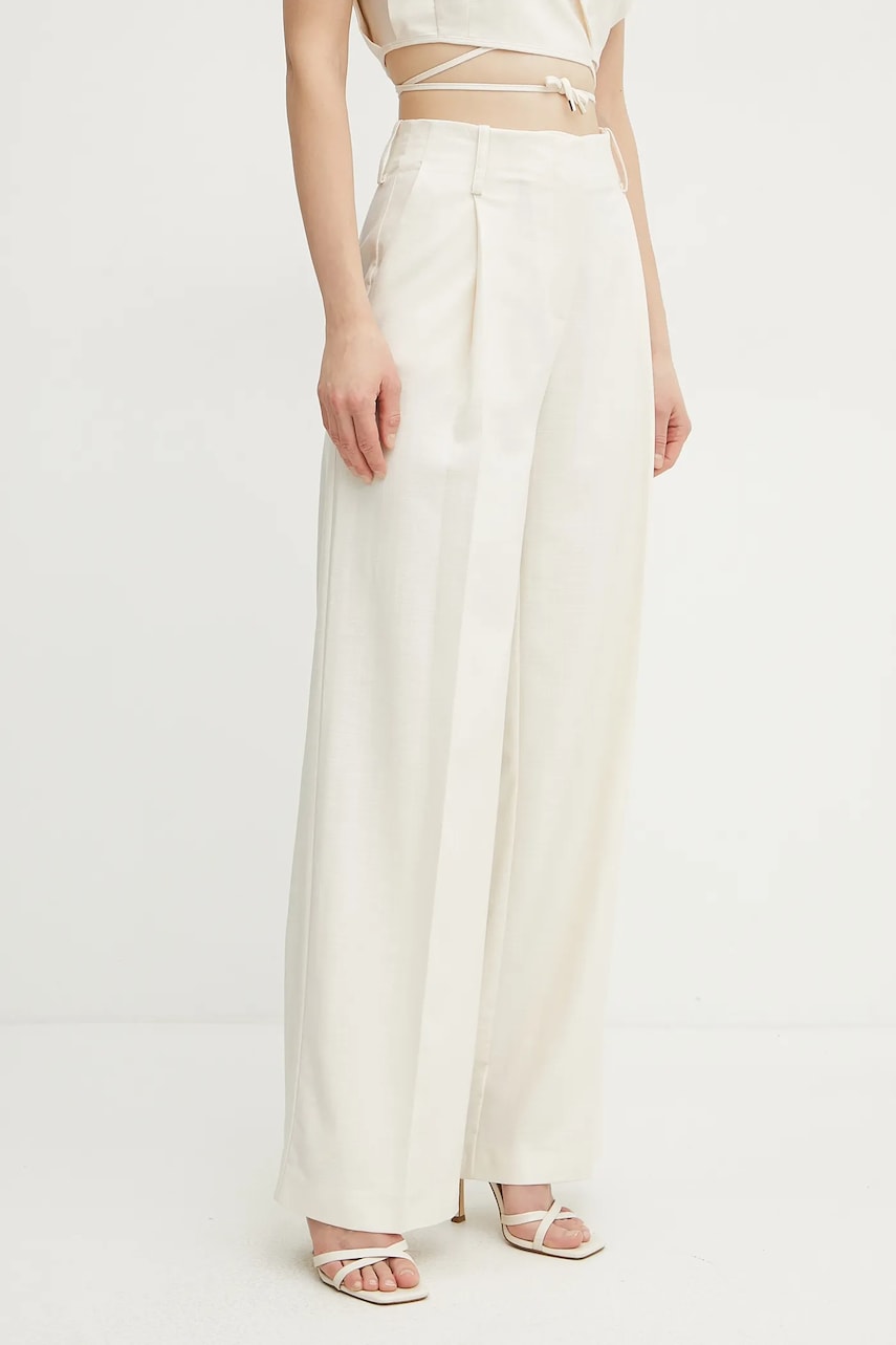 Παντελόνι Simona Corsellini χρώμα: μπεζ, P25CPPA019