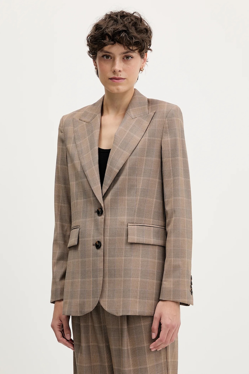 Σακάκι Sisley χρώμα: μπεζ, 2L0SLW03F