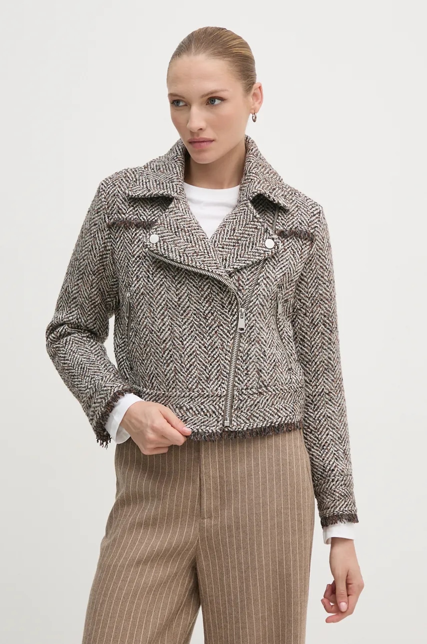 Μπουφάν από μίγμα μαλλιού Sisley χρώμα: γκρι, 2NLELN050