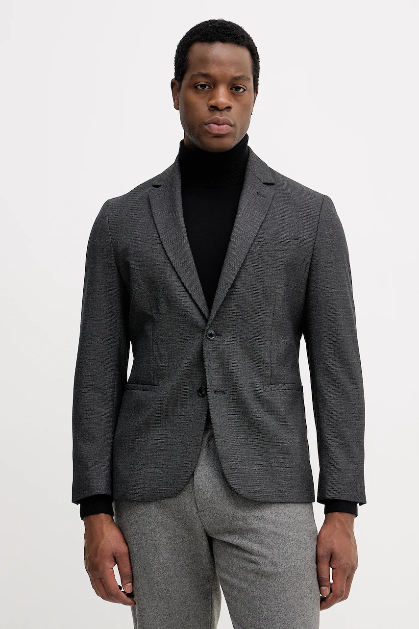 Σακάκι Sisley χρώμα: γκρι, 2SDDSW02F