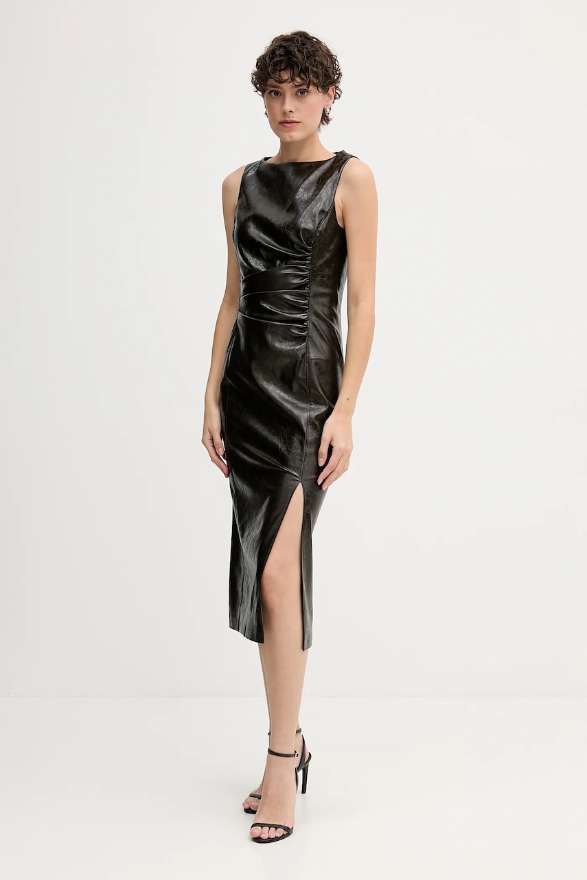 Φόρεμα Sisley χρώμα: καφέ, 44WKL0033